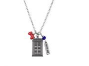 Doctor Who Stainless Steel Multi Charm TARDIS Necklace