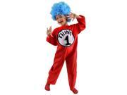 Dr. Seuss Thing 1 2 Kids Deluxe Costume Jumpsuit and Wig Medium 8 10