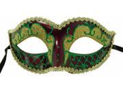 Envy Petite Mardi Gras Costume Mask Green w Purple One Size