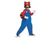 Super Mario Bros Nintendo Mario Raccoon Deluxe Costume Child Large 10 12