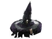 Witch Adult Costume Hat Black with Purple Trim