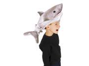 Velvet Grey Shark Puppet Costume Hat Child