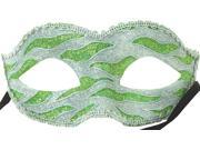 Naughty Petite Mardi Gras Costume Mask Green Silver
