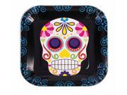 Day Of The Dead 9 Square Disposable Plate 8 Pack