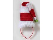 Striped Santa Hat with Bell Costume Headband One Size