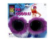 Club Candy Fur Goggles Costume Eyewear Adult Purple One Size