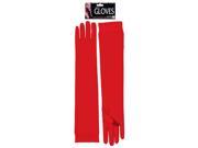 Glamorous Red Elbow Length Adult Nylon Costume Gloves One Size