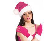 Velour Santa Adult Costume Hat Pink