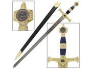 King Solomon Medieval Crusader Replica Longsword With Scabbard Blue