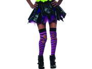 Zombie Ripped Pink Black Striped Thigh Highs Costume Hosiery Child One Size