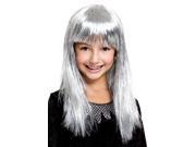 Glitzy Glamour Bob Silver Child Costume Wig One Size