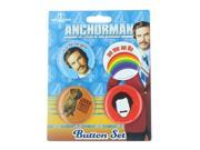 Anchorman The Legend of Ron Burgundy 4 Piece Button Set I Want To Be On You