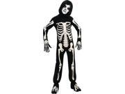 Skeleton Hooded Jumpsuit Mask Costume Child Medium 8 10