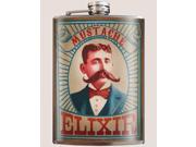 Trixie Milo Fine Stainless Steel 8 Oz Flask Mustache Elixir