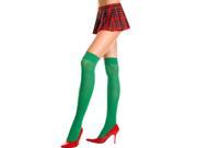 Ribbed Thigh Hi Nylon Stocking Costume Hosiery One Size