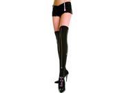Sexy Opaque Nylon Thigh Hi With Spider Stripe Costume Hosiery One Size