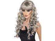 Long Curly Silver Siren Woman s Costume Wig One Size