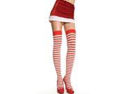 Opaque Stripes Thigh Hi Nylon Costume Hosiery One Size