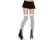 Acrylic Checkered Thigh Hi Nylon Crossbone Costume Hosiery One Size