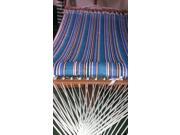 Quilted Double Hammock with Pillow Striped Turqouise and Blue