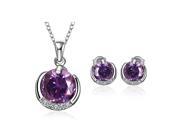 Luxury Style Gorgeous Gemstone Round White Gold Plated Jewelry sets for Women