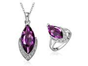 Luxury Style Gorgeous Gemstone Oval White Gold Plated Jewelry sets for Women