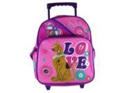 Small Rolling Backpack Scooby Doo Pink Peace Love New Bag 389482