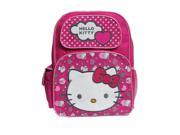 Backpack Hello Kitty Pink Hearts Dots New 052873