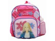 Small Backpack Barbie w Water Bottle Pink Doll New School Bag 19358