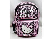 Backpack Hello Kitty Black Box Checker Large School Bag New 82358