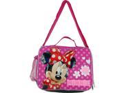 Lunch Bag Disney Minnie Mouse Purple Flower w Strap New 621292