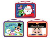 Small Lunch Box Holiday Christmas Metal Tin Box New 974377 6 1 Style Only