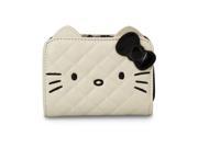 Wallet Hello Kitty Cream Black Face w Ears New Licensed sanwa0779
