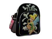 Mini Backpack Disney Tinkerbell w Water Bottle Black New 35344