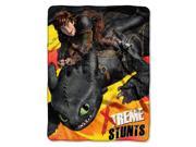 Micro Raschel Throws Dragons 2 Movie Red Flames New 45x60 Blanket