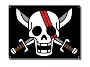 Flag One Piece New Shank Logo Sign Pirates Black Anime Licensed ge6469