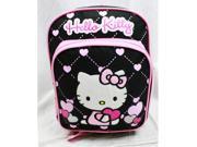 Mini Backpack Hello Kitty Glitter Heart Black School Bag 10 New 83073
