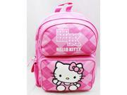 Medium Backpack Hello Kitty Pink Checker New School Bag Book Girls 82079