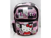 Backpack Hello Kitty Black Pink Polka Dot Large School Bag New 82511