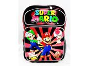 Medium Backpack Nintendo Super Mario Black Red School Bag sd24778