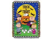 Tapestry Throw Peanuts Snoopy Spooky Gang Woven Blanket New 281387