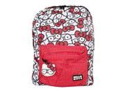 Backpack Hello Kitty Nerd White Red Polka Dot New Licensed sanbk0205