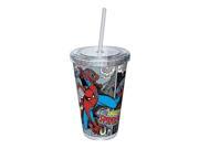 Marvel SpiderMan Comic Strip Acrylic 16 oz. Travel Cup