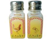 Salt Pepper Shakers Chicken Chick Glass New Licensed 21174