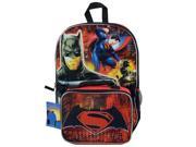 Backpack Batman v s Superman 16 Red w Lunch Kit New ATLUB