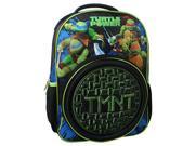 Backpack TMNT Hard Shell Black Logo 16 School Bag New 124735