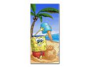Towel Spongebob Sandcastles Bob 26x58 New Bath Beach Licensed