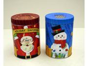 Round Bank Tin Holiday Christmas Cheers Metal Box 1 Style Only 975207 6