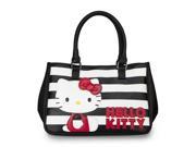 Tote Bag Hello Kitty Black White Stripes w Red New santb1341