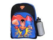 Backpack DC Comics Superman w Water Bottle New 004813